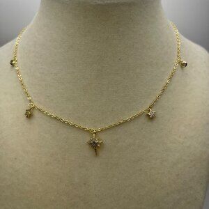 B.B. Lila Follow the Stars Triple Gold Plating Necklace, Preowned